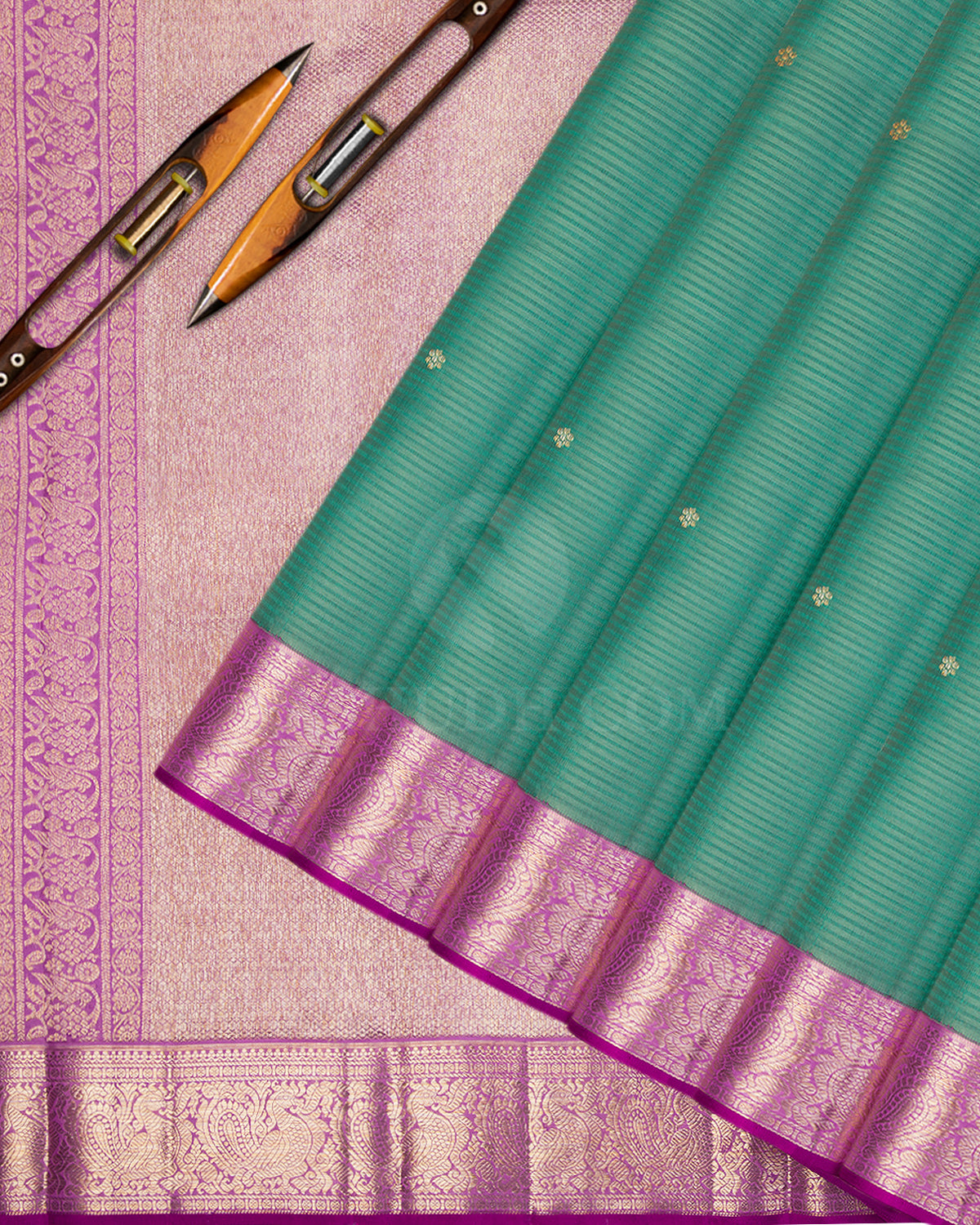 1Jade Green and LilacKanjivaram Silk Saree - S612