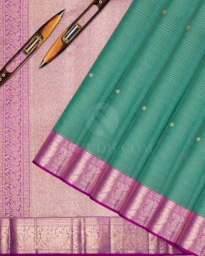 1Jade Green and LilacKanjivaram Silk Saree - S612
