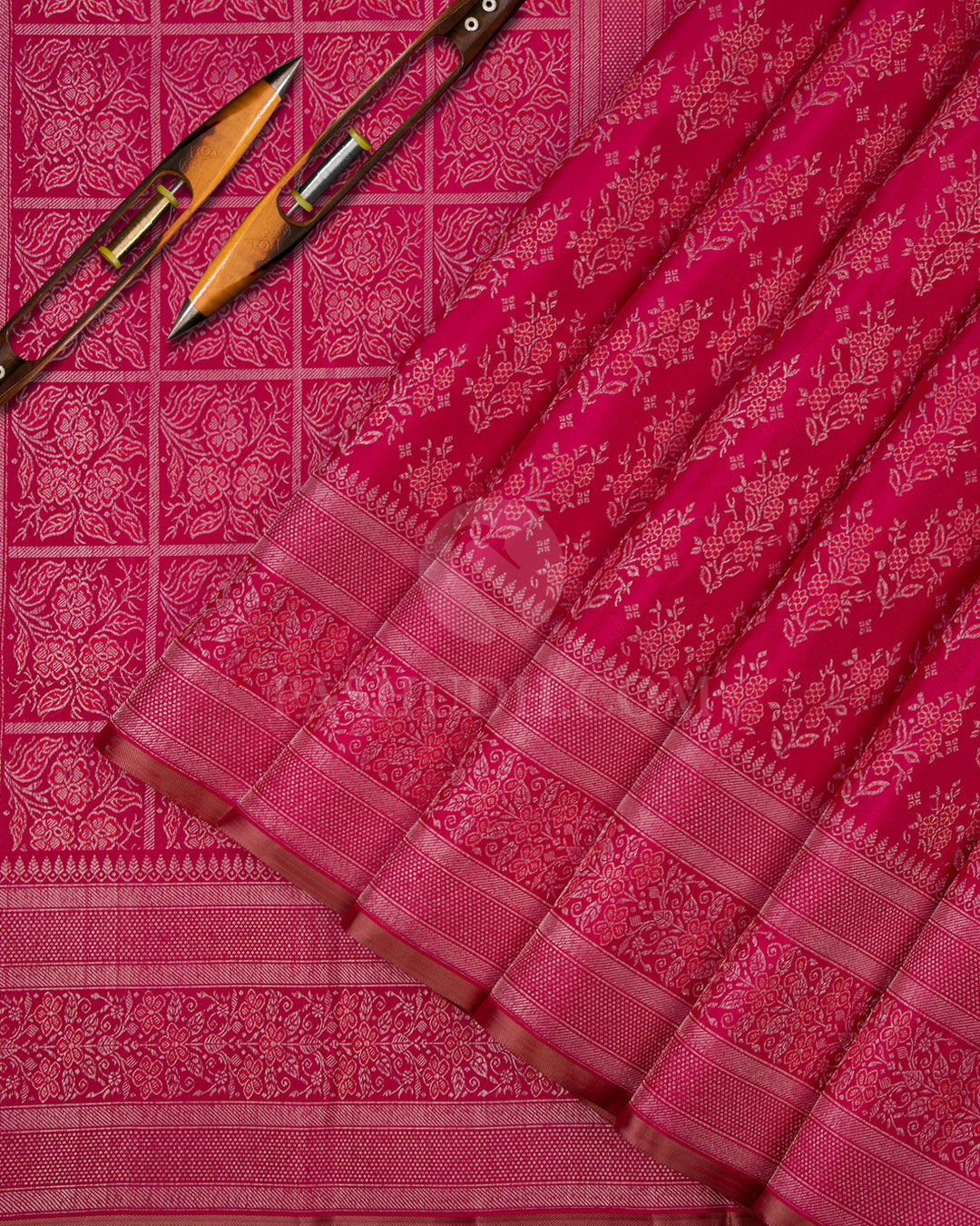 Rani Pink Meenakari Kanjivaram Silk Saree - DJ156