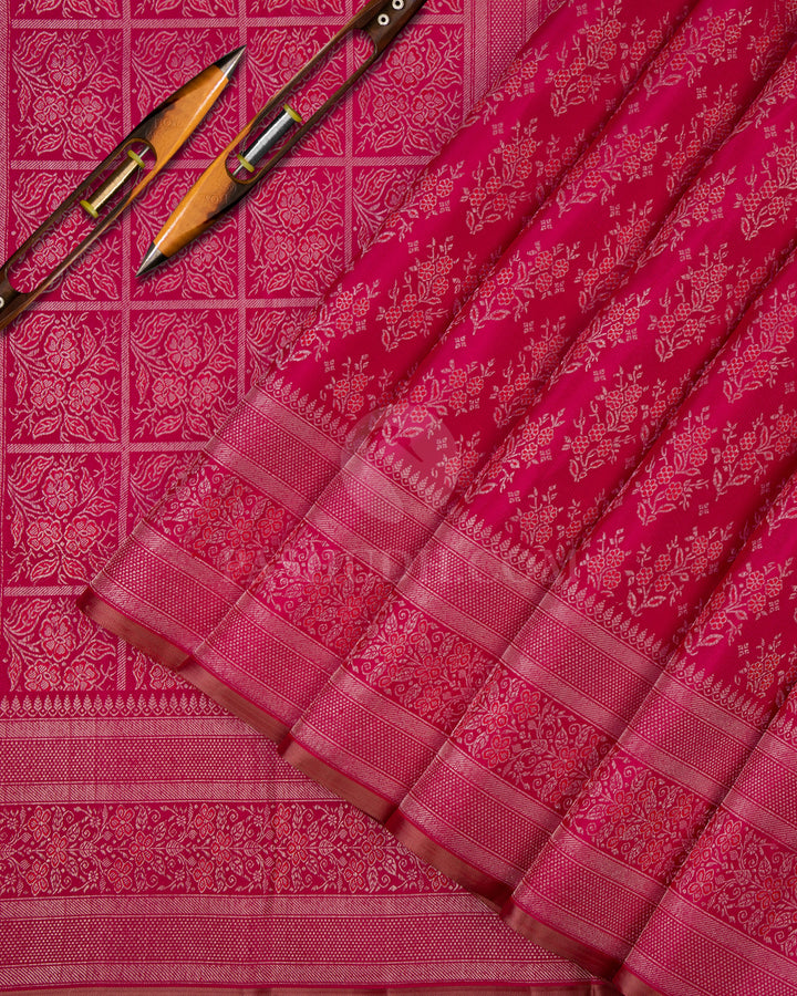 Rani Pink Meenakari Kanjivaram Silk Saree - DJ156