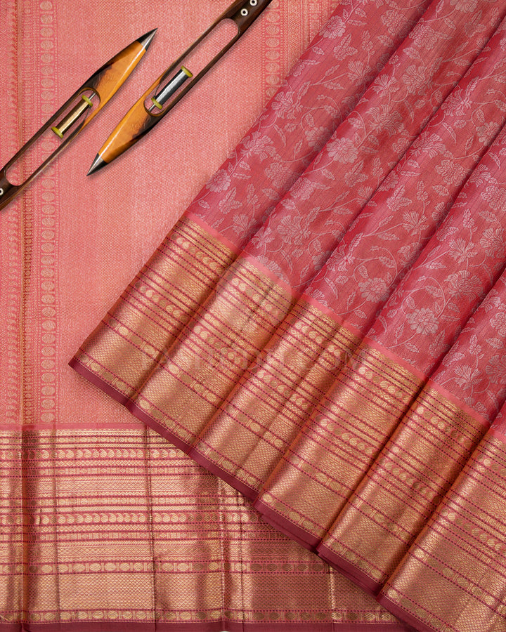 Peach Kanjivaram Silk Saree - DJ151 view 2