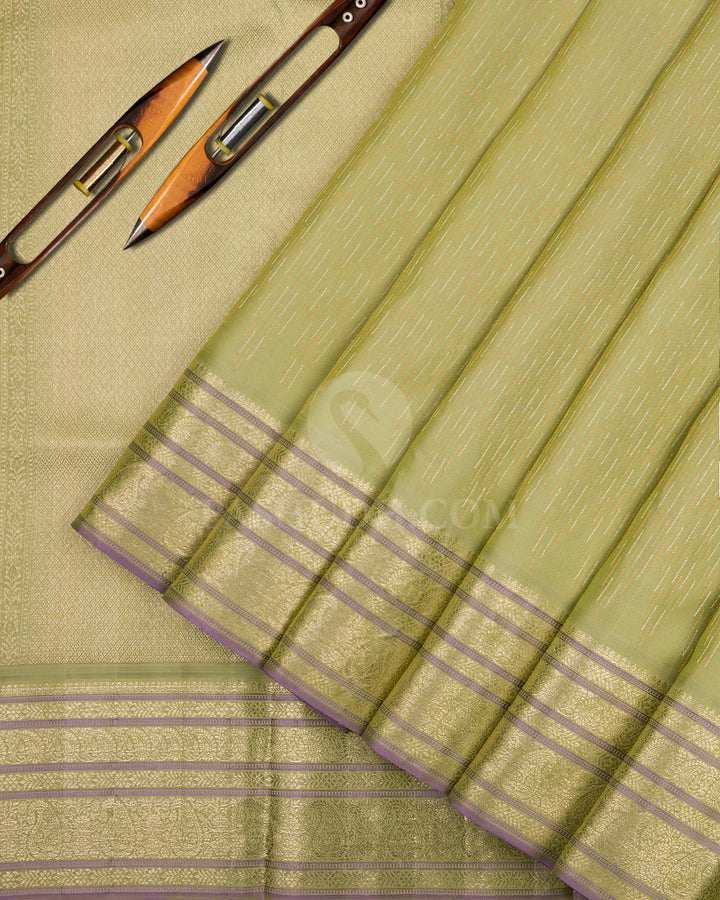 Elaichi Green Kanjivaram Silk Saree - DJ168 - View 1