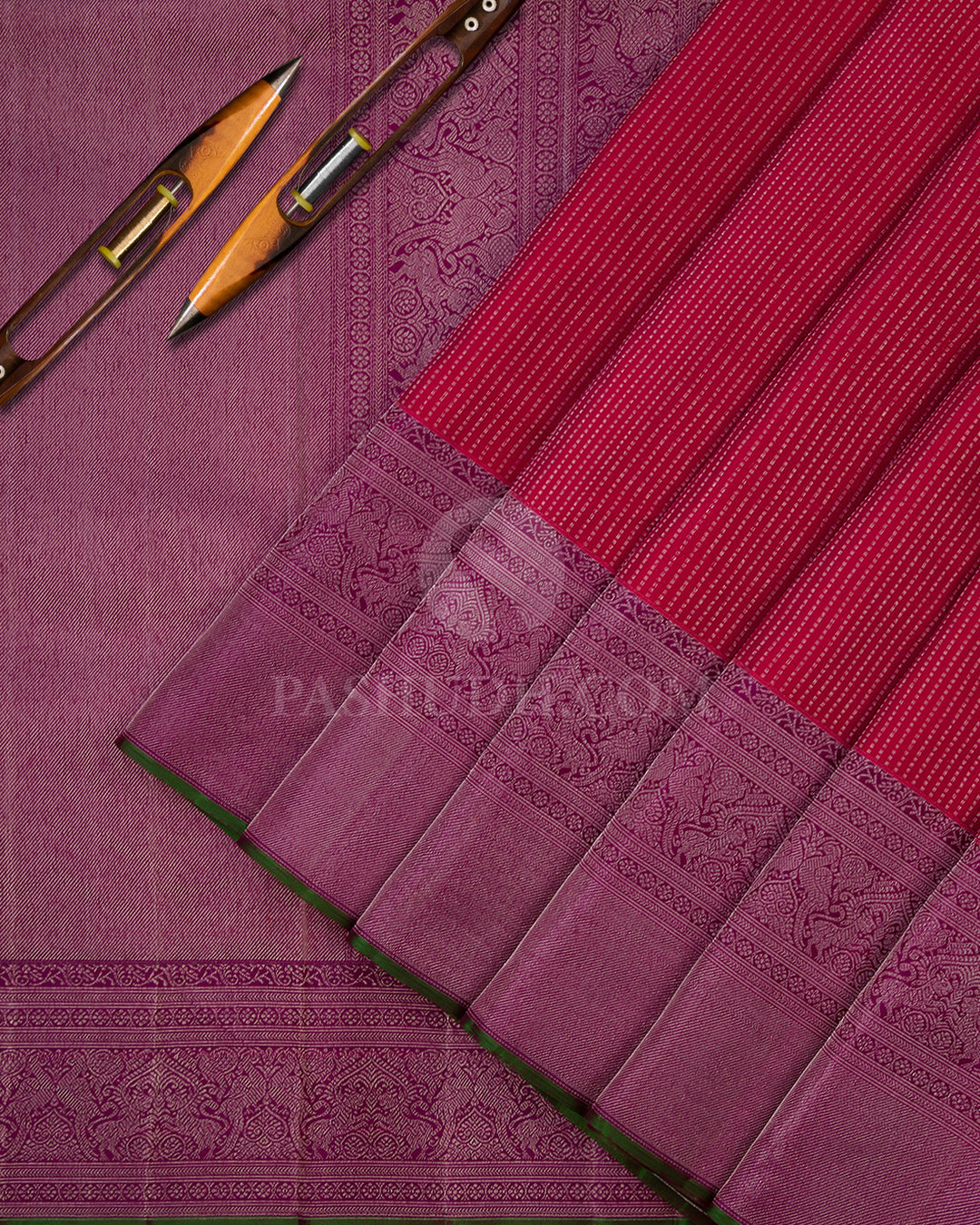 Raspberry Pink Kanjivaram Silk Saree - DJ150 VIEW 2