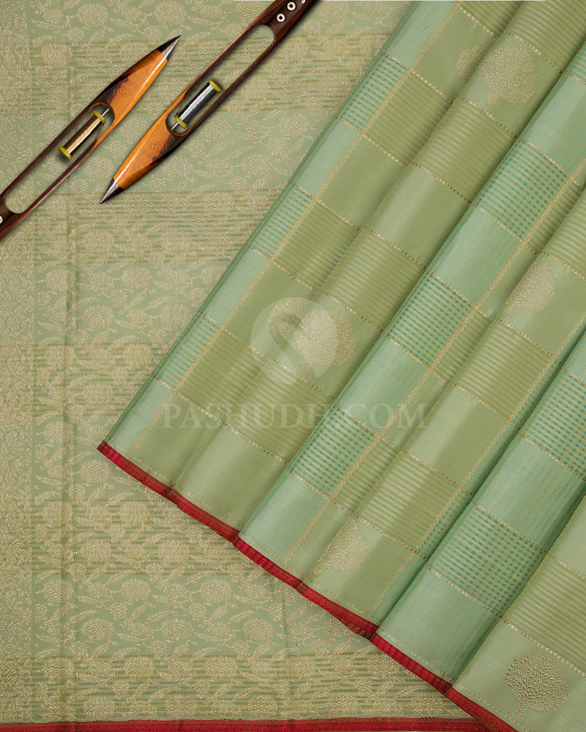 Light Green Kanjivaram Silk Saree - S634-V iew 2