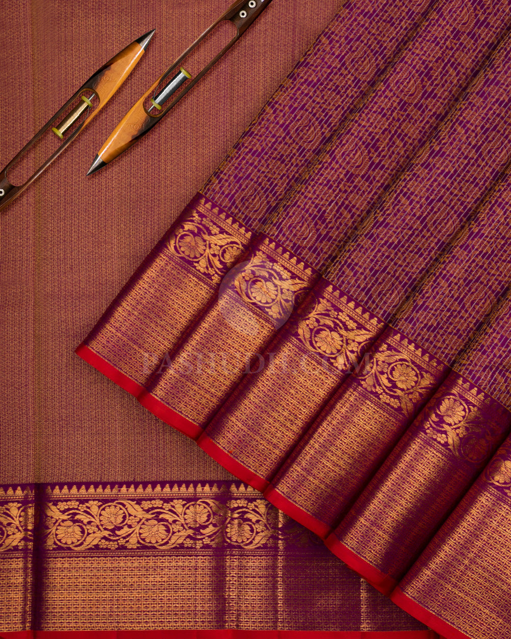 Violet kanjivaram Silk Saree - DJ160 View 2