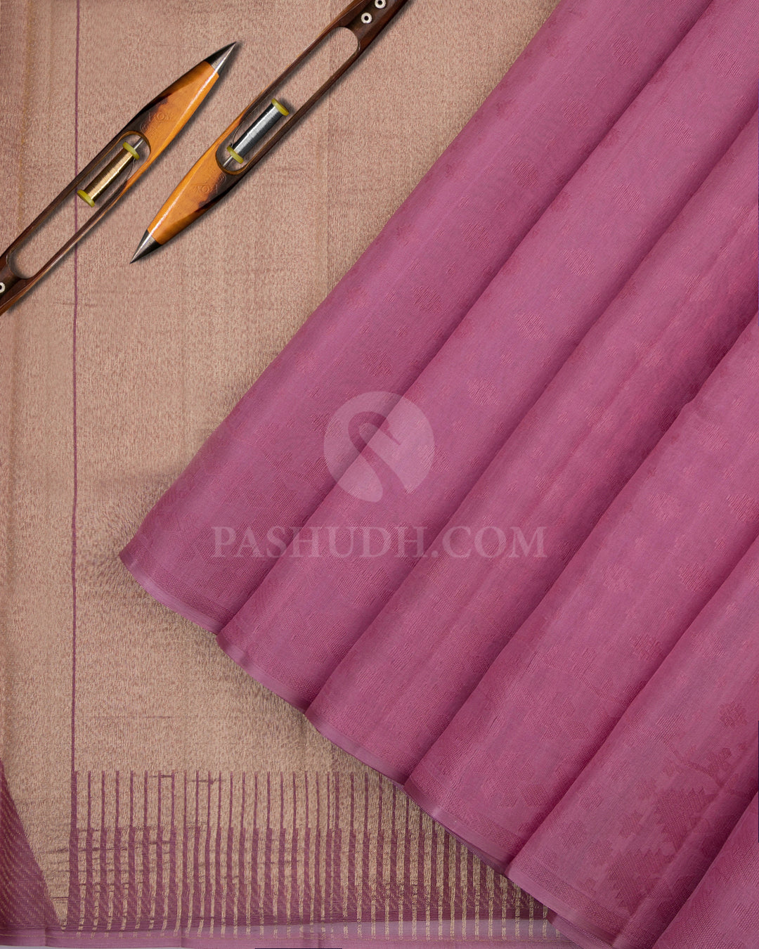 Mauve Organza - Kanjivaram Silk Saree - DJ177 - View 2