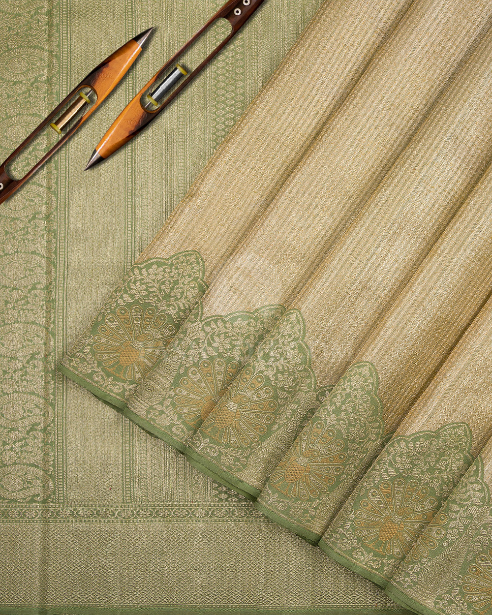 Green Pure Zari Kanjivaram Silk Saree - S692 - View 2