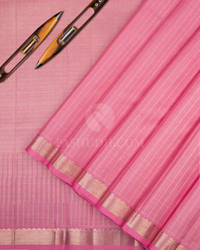 Rose Pink Kanjivaram Silk Saree - S685 - View 2