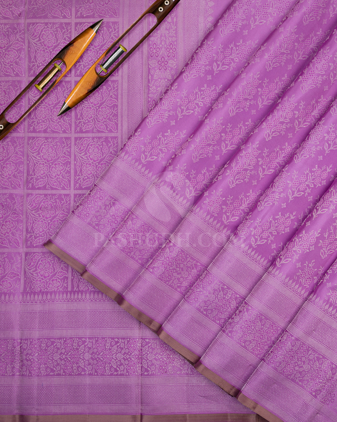 Lavender Kanjivaram Silk Saree - DJ152 - View 2
