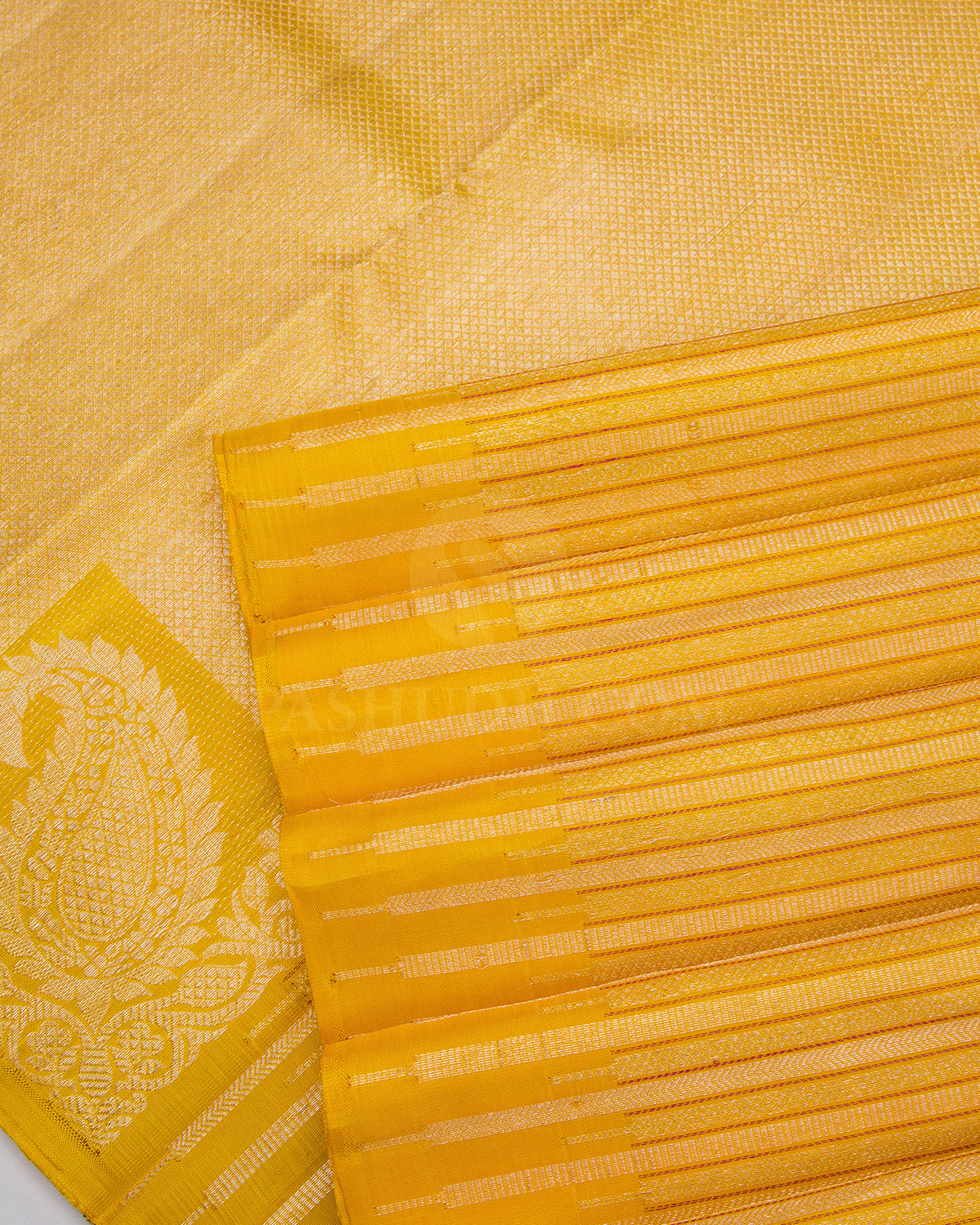 Mango Yellow Kanjivaram Silk Saree - S607 -3
