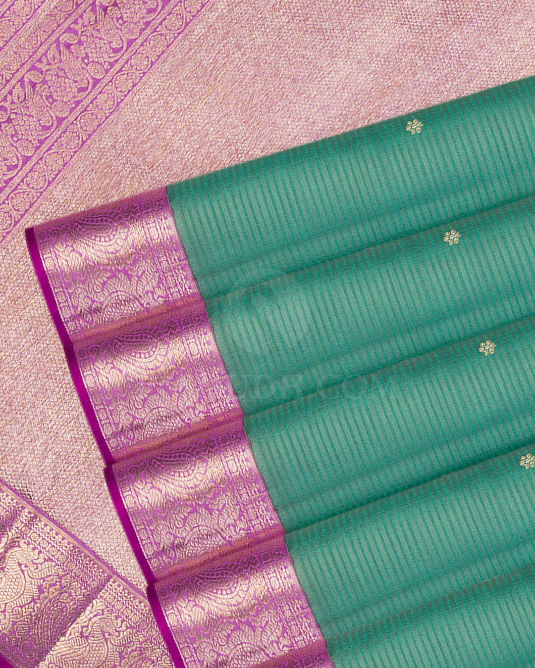 2Jade Green and LilacKanjivaram Silk Saree - S612
