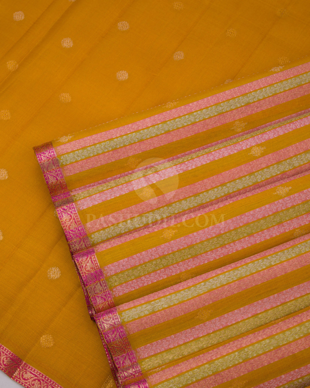 Yellow and Pink Kanjivaram Silk Saree - S658 - View 5