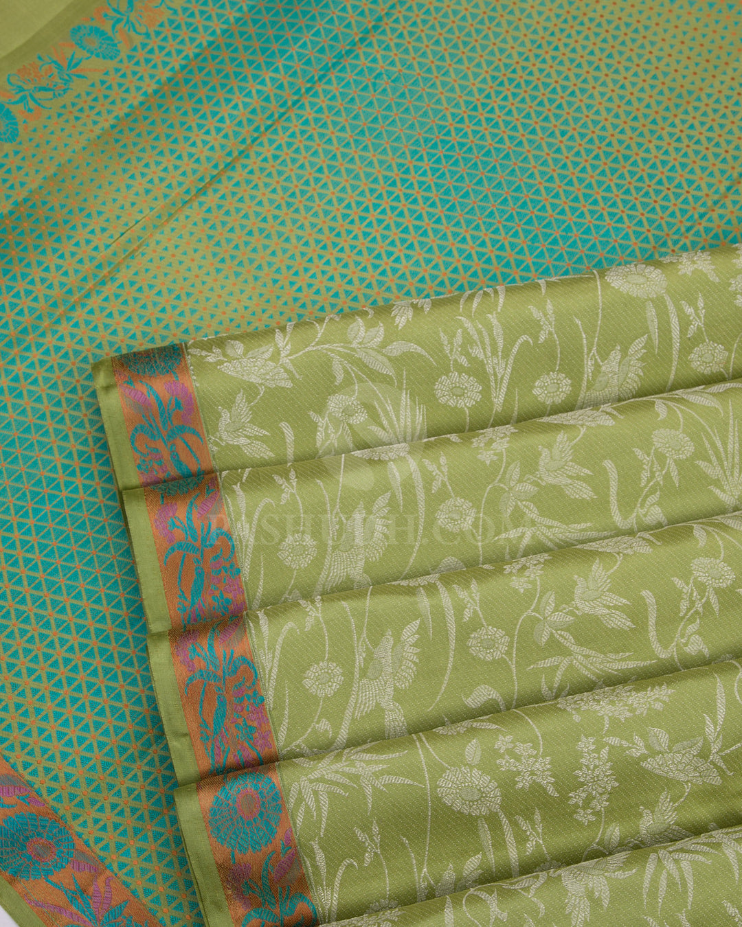 Fern Green Kanjivaram Silk Saree - DJ169 - View 4