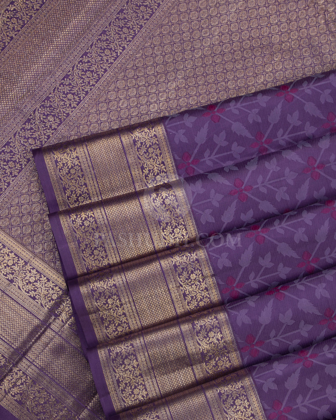 Mauve Kanjivaram Silk Saree - DJ174 - View 4