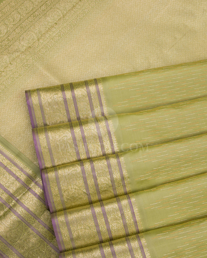 Elaichi Green Kanjivaram Silk Saree - DJ168 - View 4