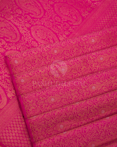 Rani Pink Pure Zari Kanjivaram Silk Saree - S647 - View 5