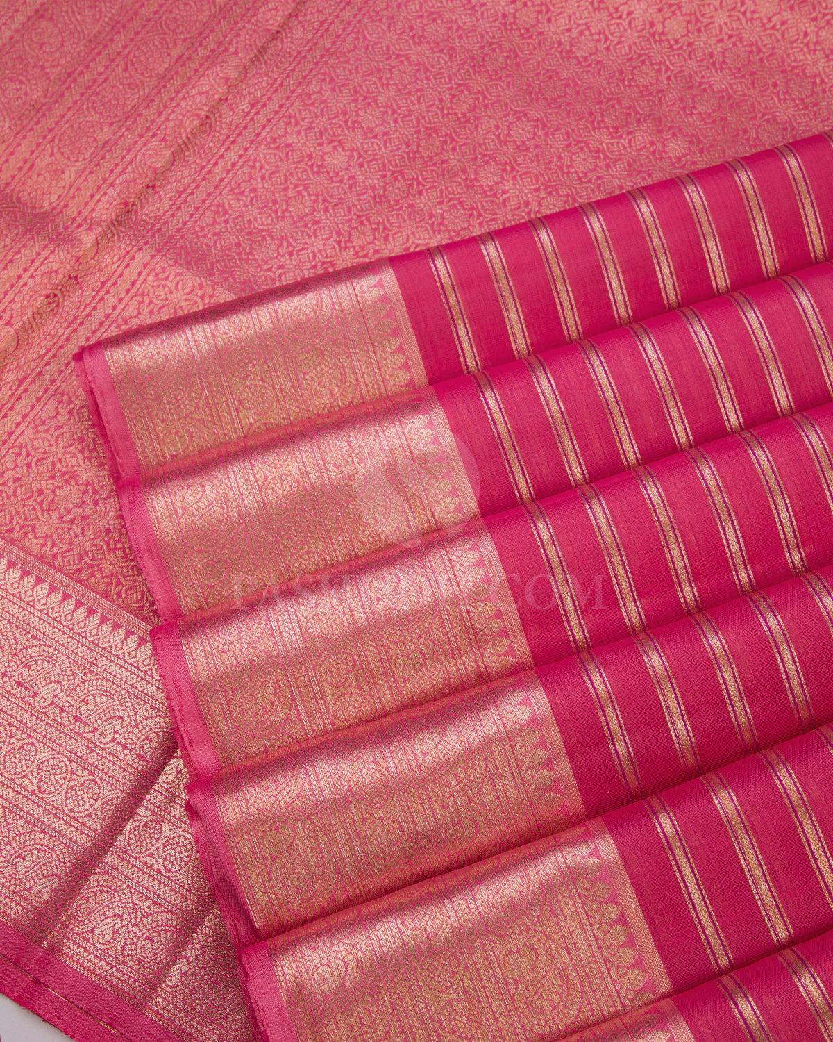 Candy Pink Organza Weave Kanjivaram Silk Saree - S637 - View 5
