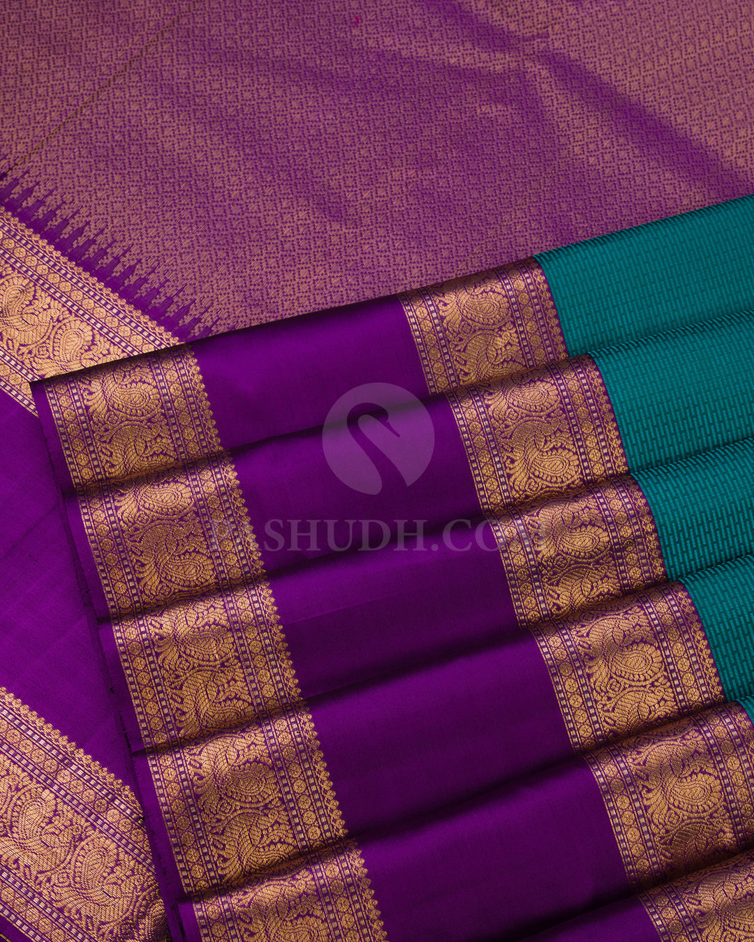 Blue and Violet Kanjivaram Silk Saree - D401 - D401 View 4
