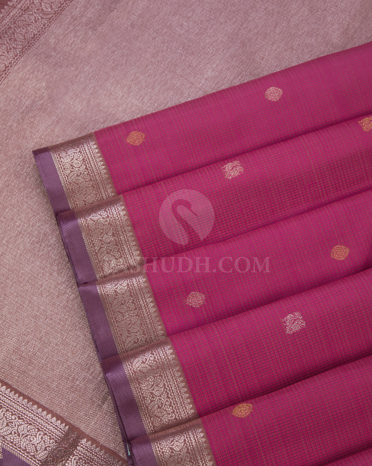 Pink and Lavender Kanjivaram Silk Saree - S654 - View 5