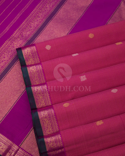 Pink and Magenta Kanjivaram Silk Saree - S635 - View 5