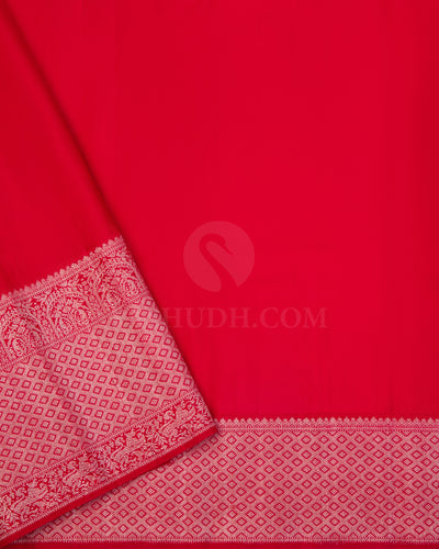 Royal Blue and Red Kanjivaram Silk Saree - S620 - View 4