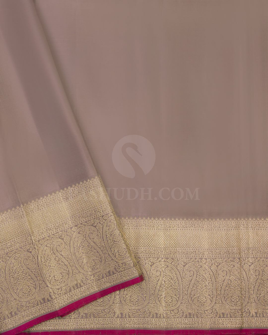 Mild Orange & Grey Kanjivaram Silk Saree - S592 - View 4