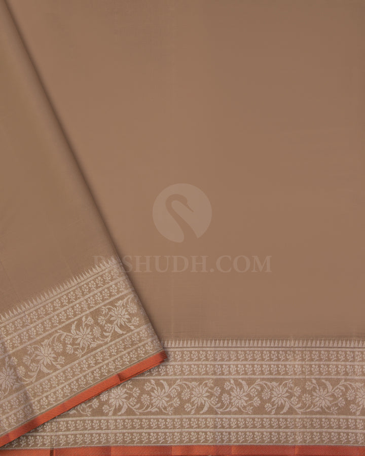 Lavender and Beige Soft Organza Kanjivaram Silk Saree - DJ144 3