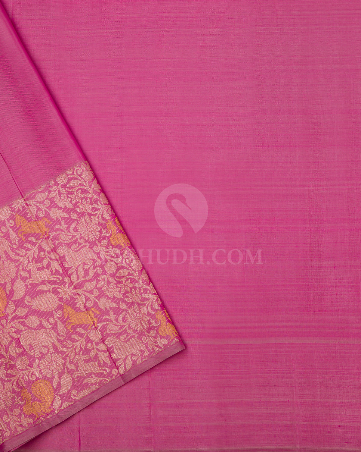 Punch Pink Pure Zari Kanjivaram Silk Saree - S651 - View 4