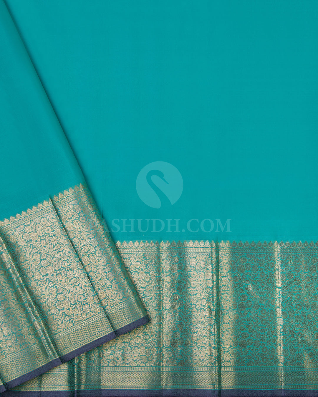Teal Kanjivaram Silk Saree - DJ157 View 3