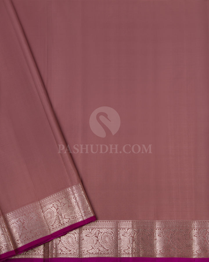 Orange and Mild Lilac Kanjivaram Silk Saree - S655 - View 4