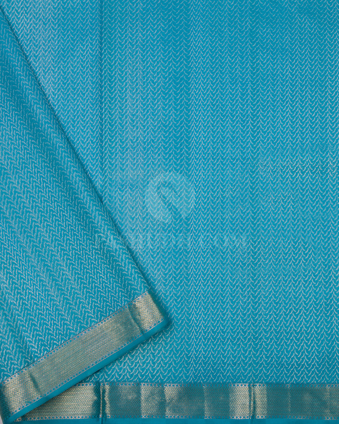 French Blue Kanjivaram Silk Saree - D402 View 3