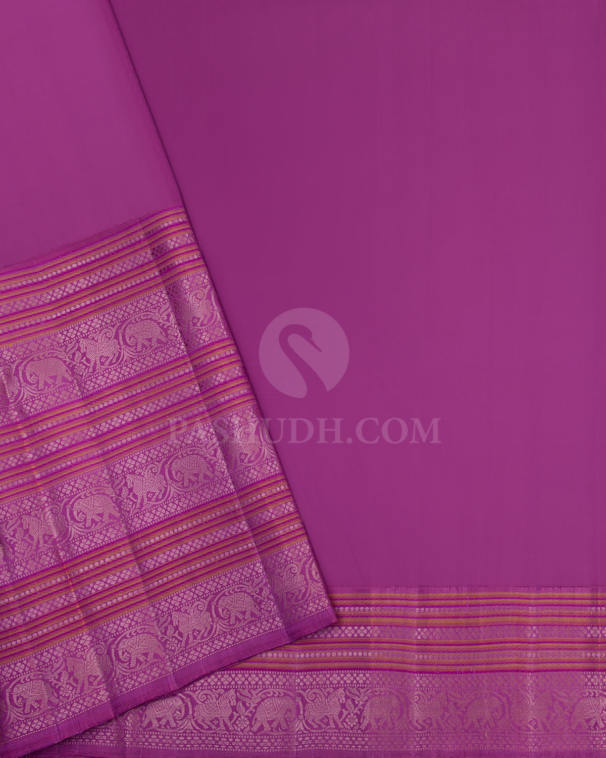 Elaichi Green and Lavender Kanjivaram Silk Saree - S644 - View 4