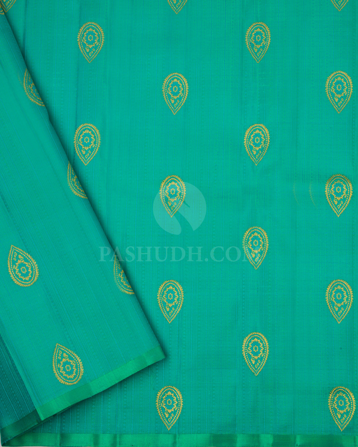 Yellow Paithani inspired Pure Zari Kanjvaram Silk Saree - S656 - View 4