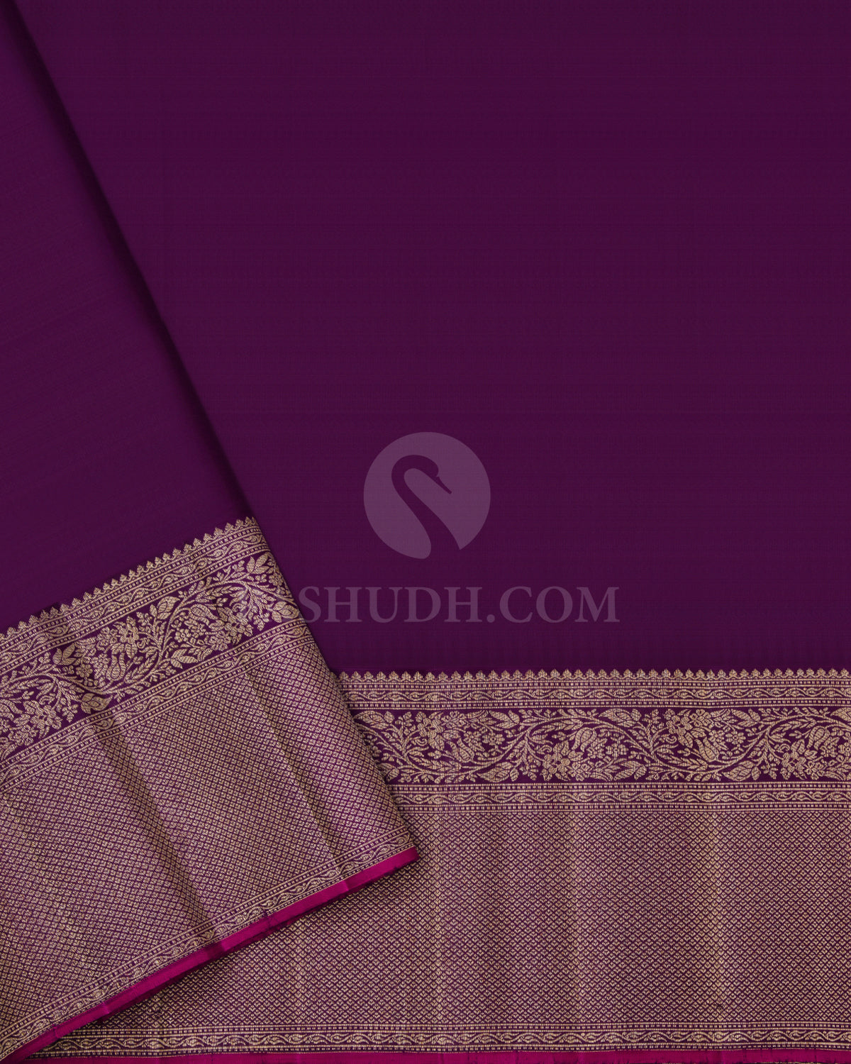 Lavender and Purple Pure Zari Kanjivaram Silk Saree - S665 - View 4