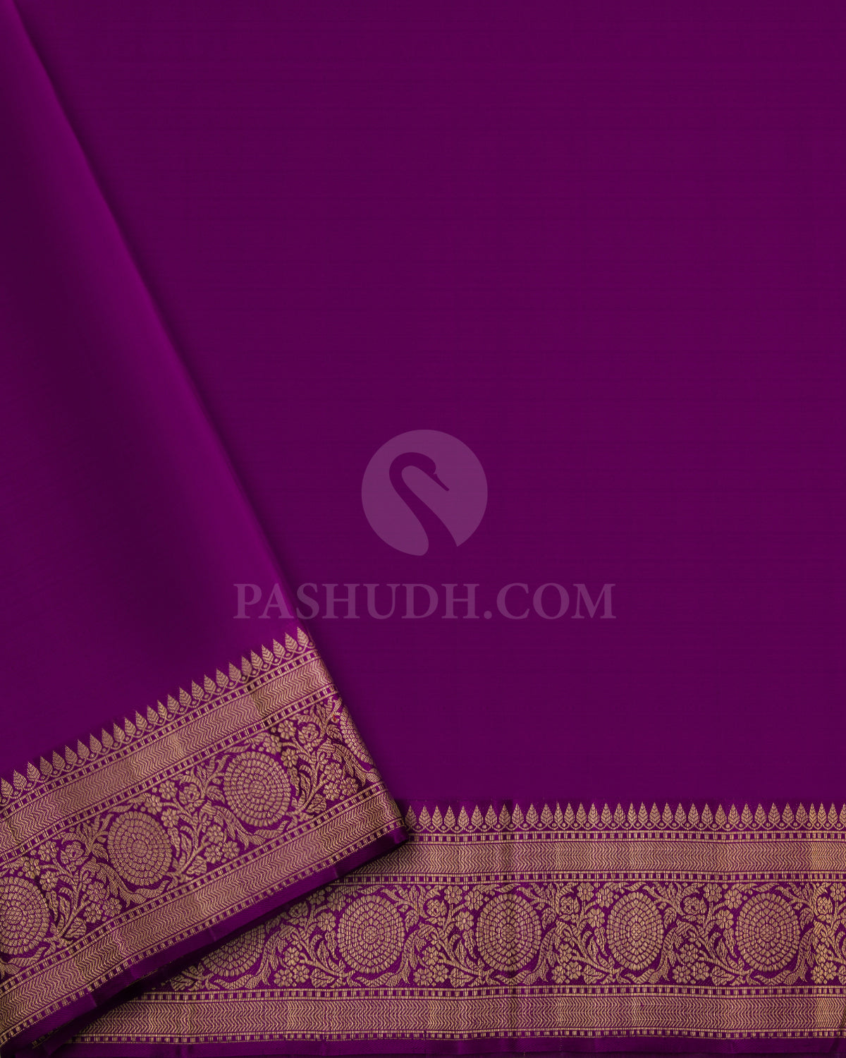 Bright Red and Violet Kanjivaram Silk Saree - S633- View 4