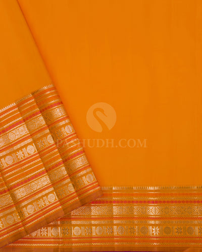 Violet and Orange Kanjivaram Silk Saree - S648 - View 4
