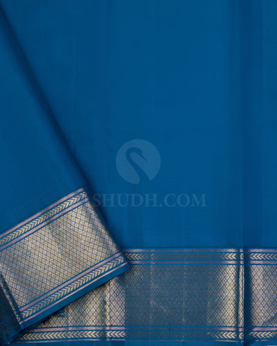 Cobalt Blue Kanjivaram Silk Saree - DT171 view 3