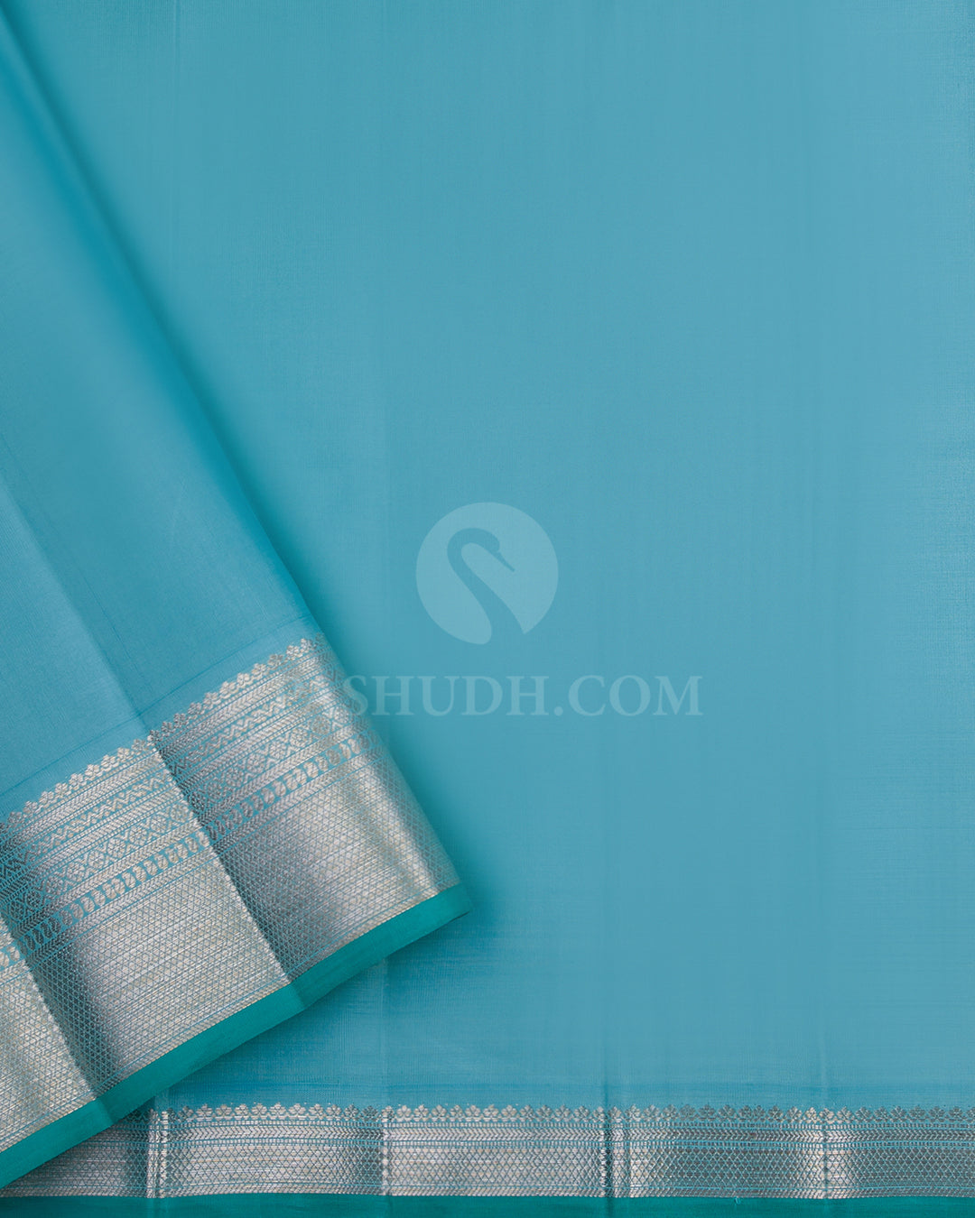 Beige and Sky Blue Kanjivaram Silk Saree - S691- View 4