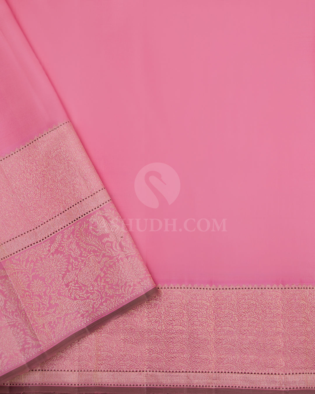 Violet and Mild Baby Pink Vanasingaram Kanjivaram Silk Saree - S682- View 3