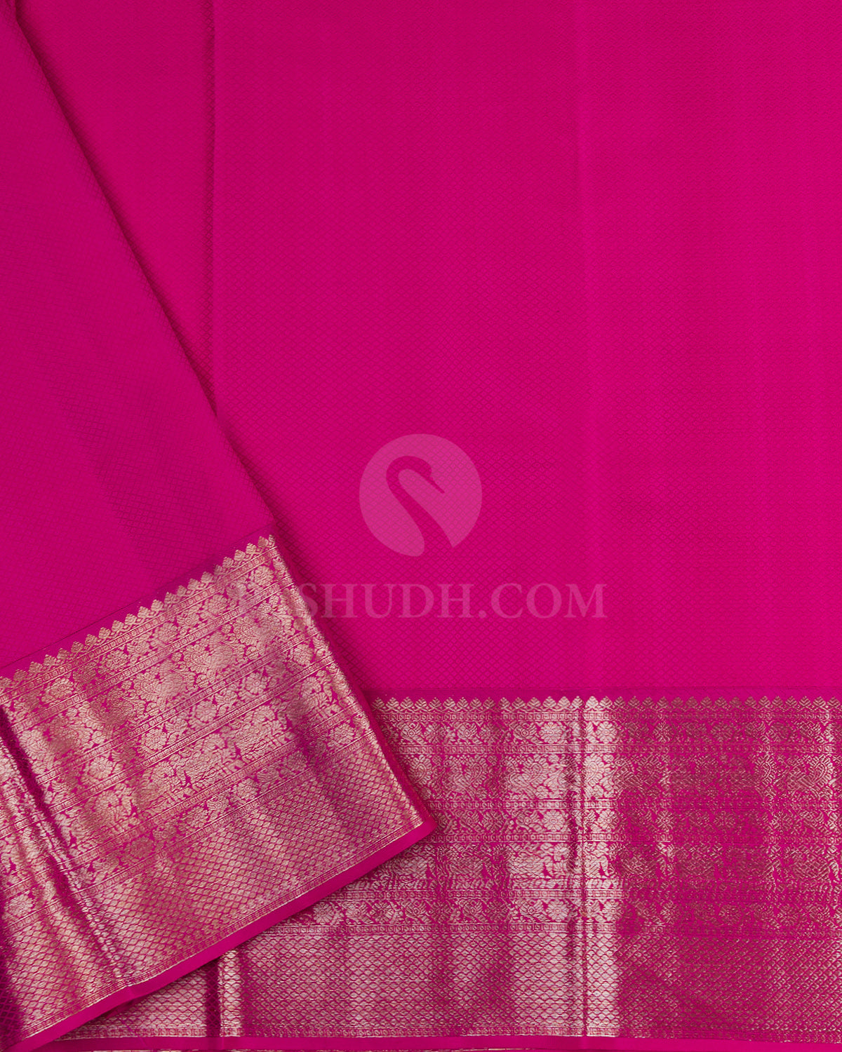 Ruby Pink Kanjivaram Silk Saree - D407 - View 4