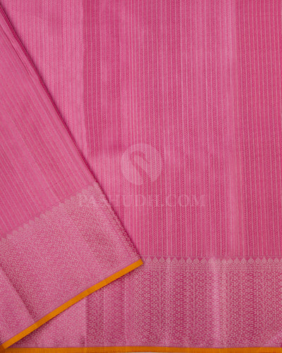 Pear Green and Pink Kanjivaram Silk Saree - DT182 V3