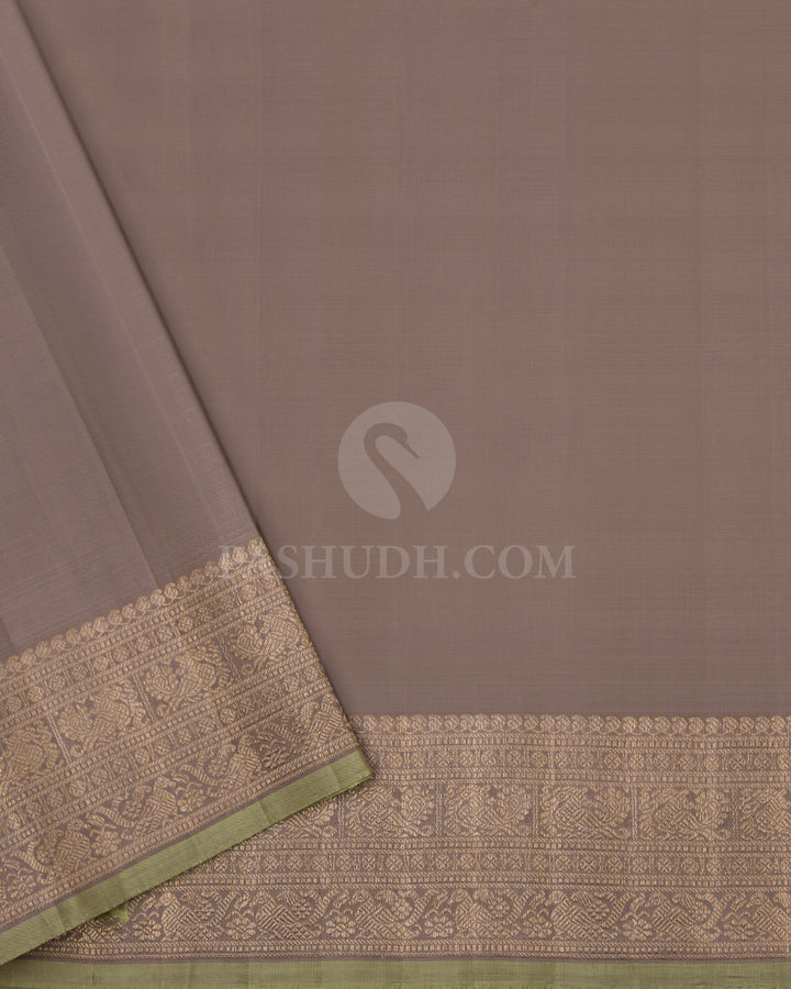Turquoise and Grey Kanjivaram Silk Saree - S640- View 4