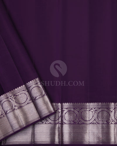 Lavender and Purple Kanjivaram Silk Saree - S680 - View 4