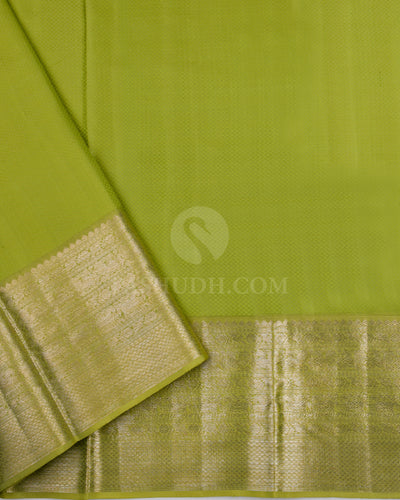 Leaf Green Kanjivaram Silk Saree - D424 - View 3