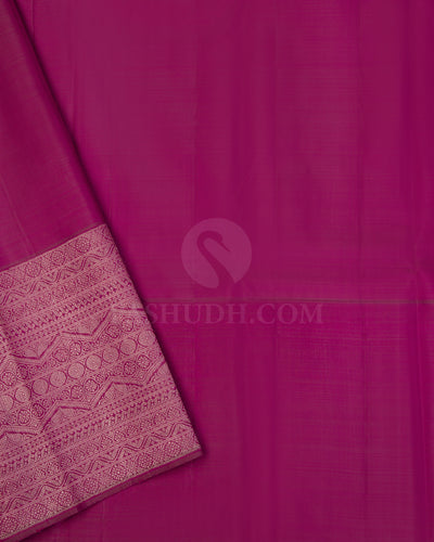 Pink Shot Orange and Deep Mauve Kanjivaram Silk Saree - S587, View 4