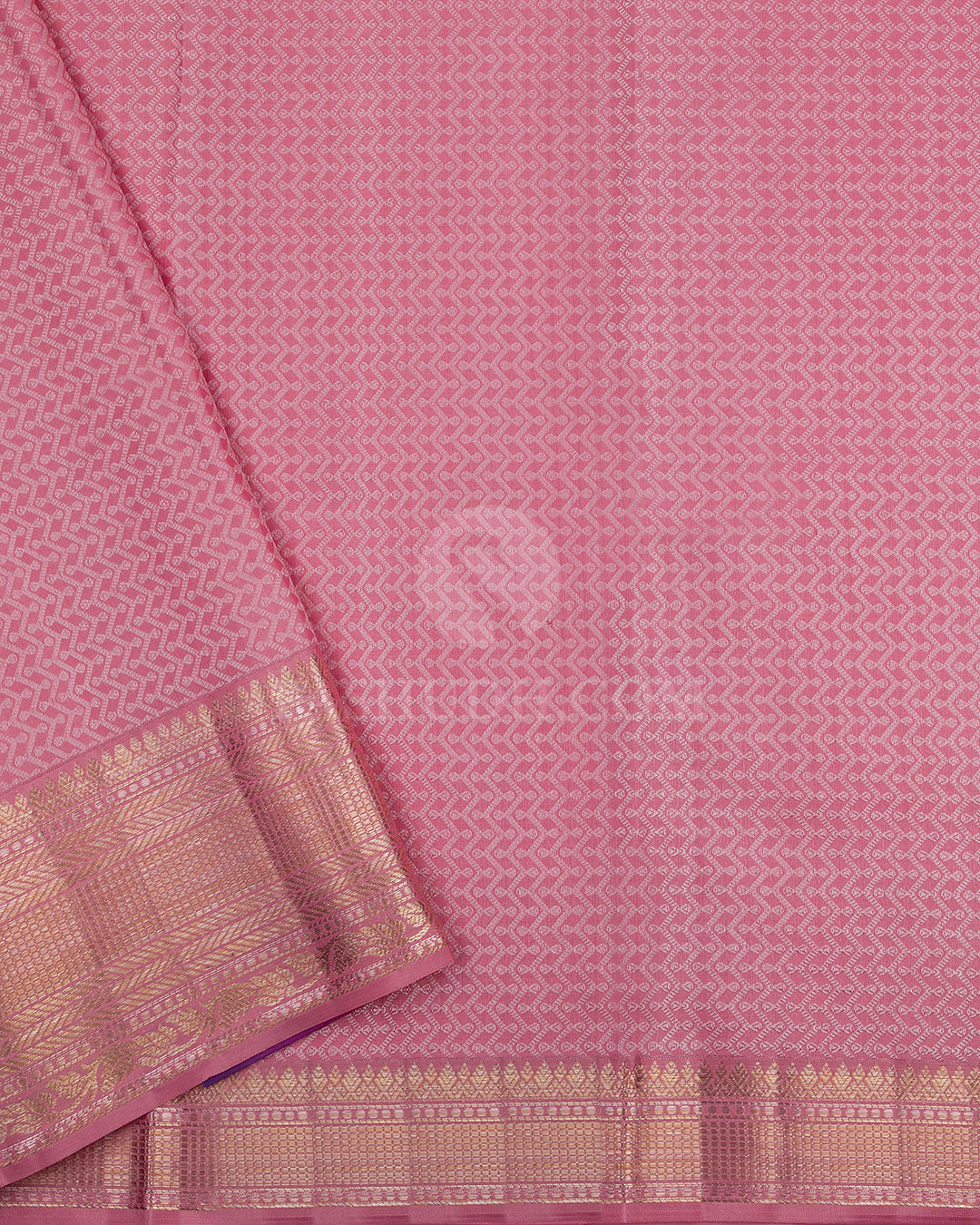 Rouge Pink Kanjivaram Silk Saree - D411 - View 3