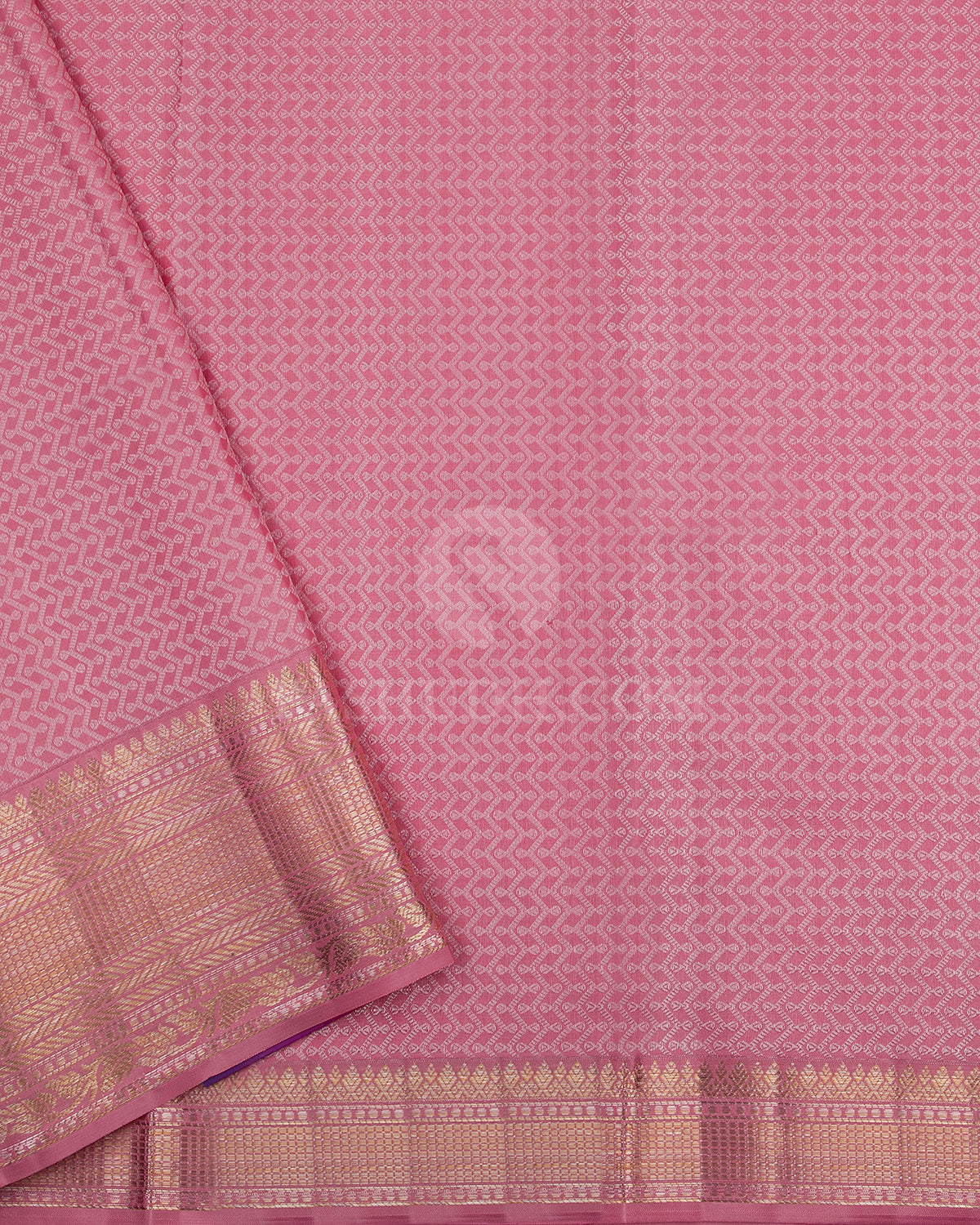 Rouge Pink Kanjivaram Silk Saree - D411 - View 3