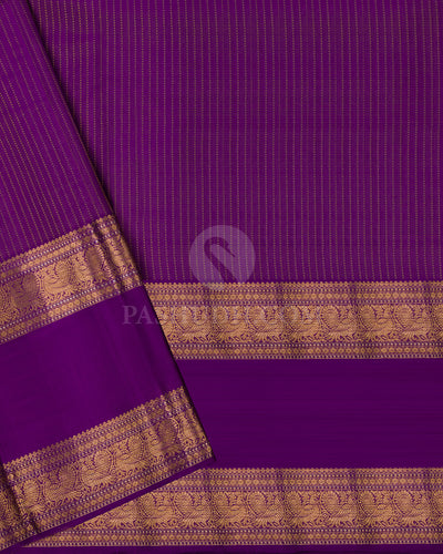 Blue and Violet Kanjivaram Silk Saree - D401 - D401 View 3