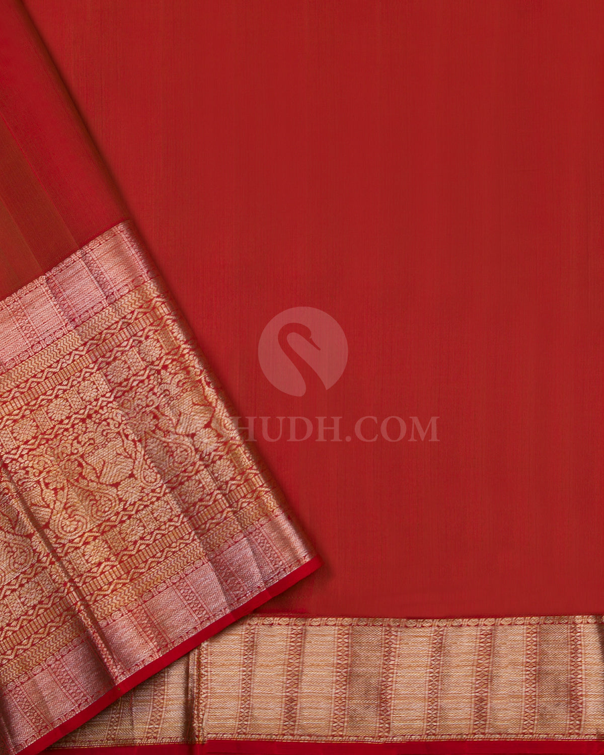 Antique Gold and Red Kanjivaram Silk Saree - DT181 - DT181 View 3