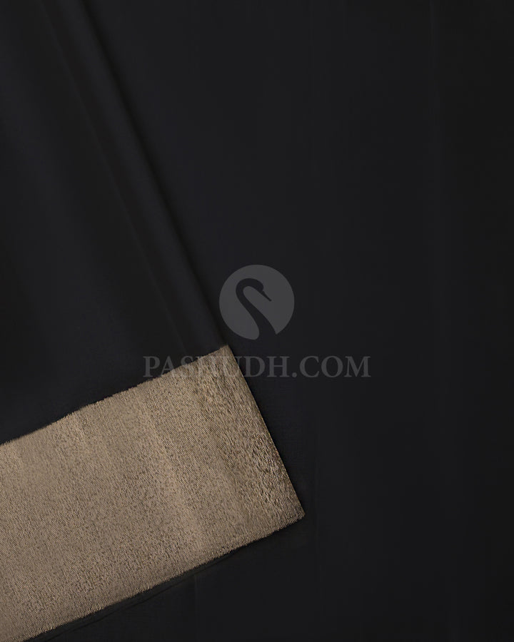 Grey and Black Vanasingaram  Pure Zari Kanjivaram Silk Saree - S666 - View 4